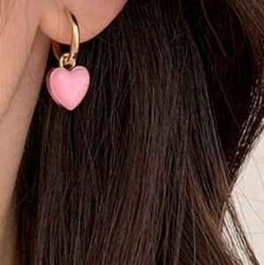 Women Vintage drop pink earrings
